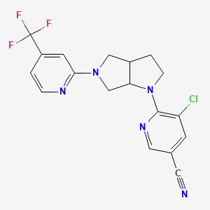 molecular formula C18H15ClF3N5 B15122601 5-Chloro-6-{5-[4-(trifluoromethyl)pyridin-2-yl]-octahydropyrrolo[3,4-b]pyrrol-1-yl}pyridine-3-carbonitrile 