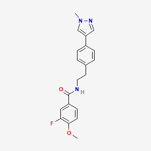 molecular formula C20H20FN3O2 B15122615 3-fluoro-4-methoxy-N-{2-[4-(1-methyl-1H-pyrazol-4-yl)phenyl]ethyl}benzamide 