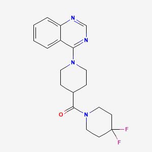 molecular formula C19H22F2N4O B15122619 4-[4-(4,4-Difluoropiperidine-1-carbonyl)piperidin-1-yl]quinazoline 