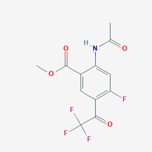 2-Acetylamino-4-fluoro-5-(2,2,2-trifluoro-acetyl)-benzoic acid methyl ester