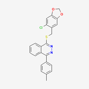 1-{[(6-Chloro-1,3-benzodioxol-5-yl)methyl]sulfanyl}-4-(4-methylphenyl)phthalazine