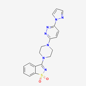 3-{4-[6-(1H-pyrazol-1-yl)pyridazin-3-yl]piperazin-1-yl}-1lambda6,2-benzothiazole-1,1-dione