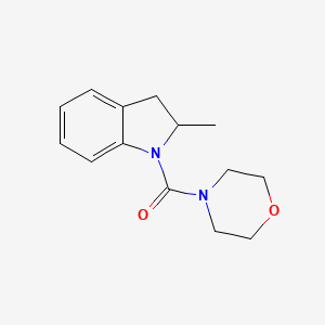 molecular formula C14H18N2O2 B15122770 2-methyl-1-(morpholine-4-carbonyl)-2,3-dihydro-1H-indole 