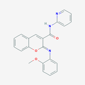 (2Z)-2-[(2-methoxyphenyl)imino]-N-(pyridin-2-yl)-2H-chromene-3-carboxamide