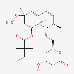 molecular formula C25H38O7 B1512278 (1S,3R,7S,8S,8aR)-3-Hydroperoxy-8-{2-[(2R,4R)-4-hydroxy-6-oxooxan-2-yl]ethyl}-3,7-dimethyl-1,2,3,7,8,8a-hexahydronaphthalen-1-yl 2,2-dimethylbutanoate CAS No. 1092716-42-1