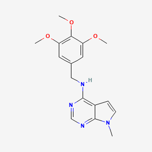 molecular formula C17H20N4O3 B15122797 7-methyl-N-[(3,4,5-trimethoxyphenyl)methyl]-7H-pyrrolo[2,3-d]pyrimidin-4-amine 