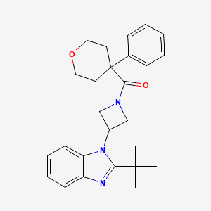 molecular formula C26H31N3O2 B15122798 2-tert-butyl-1-[1-(4-phenyloxane-4-carbonyl)azetidin-3-yl]-1H-1,3-benzodiazole 