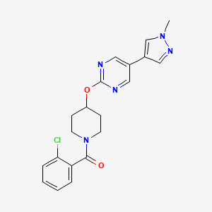 molecular formula C20H20ClN5O2 B15122800 2-{[1-(2-chlorobenzoyl)piperidin-4-yl]oxy}-5-(1-methyl-1H-pyrazol-4-yl)pyrimidine 