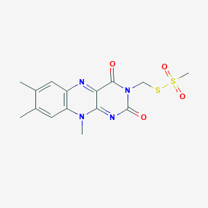 molecular formula C15H16N4O4S2 B1512283 N3-Methanethiosulfonylmethyl Lumiflavin 