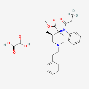 molecular formula C27H34N2O7 B1512284 Methyl (3R,4S)-3-methyl-1-(2-phenylethyl)-4-[N-(3,3,3-trideuteriopropanoyl)anilino]piperidine-4-carboxylate;oxalic acid CAS No. 1346599-64-1