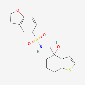 N-[(4-hydroxy-4,5,6,7-tetrahydro-1-benzothiophen-4-yl)methyl]-2,3-dihydro-1-benzofuran-5-sulfonamide