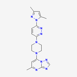 3-(3,5-dimethyl-1H-pyrazol-1-yl)-6-(4-{5-methyl-[1,2,4]triazolo[1,5-a]pyrimidin-7-yl}piperazin-1-yl)pyridazine