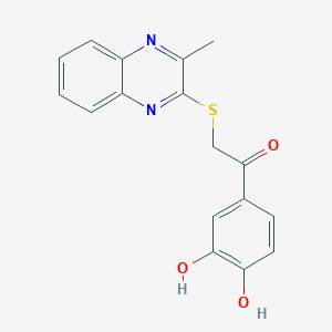 molecular formula C17H14N2O3S B15122864 1-(3,4-Dihydroxyphenyl)-2-[(3-methylquinoxalin-2-yl)sulfanyl]ethanone 