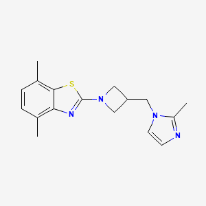 molecular formula C17H20N4S B15122923 4,7-dimethyl-2-{3-[(2-methyl-1H-imidazol-1-yl)methyl]azetidin-1-yl}-1,3-benzothiazole 