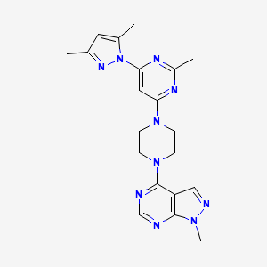 4-(3,5-dimethyl-1H-pyrazol-1-yl)-2-methyl-6-(4-{1-methyl-1H-pyrazolo[3,4-d]pyrimidin-4-yl}piperazin-1-yl)pyrimidine