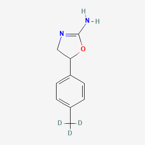 molecular formula C10H12N2O B1512296 5-[4-(Trideuteriomethyl)phenyl]-4,5-dihydro-1,3-oxazol-2-amine CAS No. 1329610-51-6