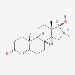 molecular formula C18H26O2 B1512297 (8R,9S,10R,13S,14S,17S)-16,16,17-trideuterio-17-hydroxy-13-methyl-2,6,7,8,9,10,11,12,14,15-decahydro-1H-cyclopenta[a]phenanthren-3-one CAS No. 120813-22-1