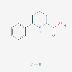 molecular formula C12H16ClNO2 B15122982 (2R,6S)-6-Phenyl-piperidine-2-carboxylic acid hydrochloride 