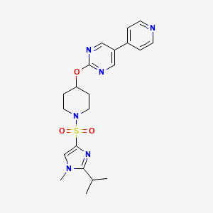 2-[(1-{[1-methyl-2-(propan-2-yl)-1H-imidazol-4-yl]sulfonyl}piperidin-4-yl)oxy]-5-(pyridin-4-yl)pyrimidine