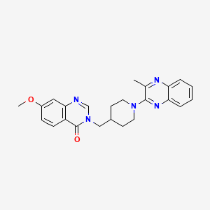 molecular formula C24H25N5O2 B15123079 7-Methoxy-3-{[1-(3-methylquinoxalin-2-yl)piperidin-4-yl]methyl}-3,4-dihydroquinazolin-4-one 