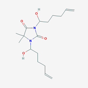 molecular formula C17H28N2O4 B15123080 N,N-Di-(1-hydroxy-pentanalyl)-5,5-dimetylhydantoin 