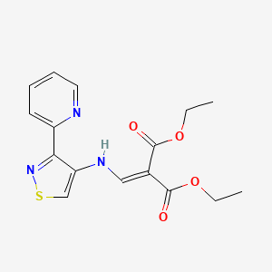 1,3-Diethyl 2-({[3-(pyridin-2-yl)-1,2-thiazol-4-yl]amino}methylidene)propanedioate