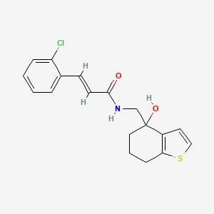 molecular formula C18H18ClNO2S B15123098 (2E)-3-(2-chlorophenyl)-N-[(4-hydroxy-4,5,6,7-tetrahydro-1-benzothiophen-4-yl)methyl]prop-2-enamide 