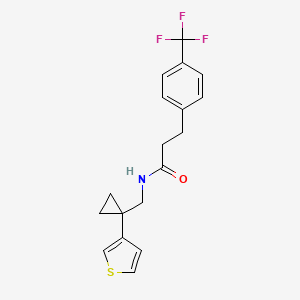 molecular formula C18H18F3NOS B15123160 N-{[1-(thiophen-3-yl)cyclopropyl]methyl}-3-[4-(trifluoromethyl)phenyl]propanamide 