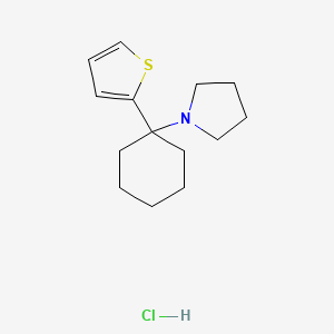 molecular formula C14H22ClNS B1512317 1-[1-(2-Thienyl)cyclohexyl]pyrrolidine Hydrochloride CAS No. 22912-14-7