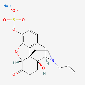molecular formula C19H20NNaO7S B1512318 Sodium (5alpha)-14-hydroxy-6-oxo-17-(prop-2-en-1-yl)-4,5-epoxymorphinan-3-yl sulfate CAS No. 156047-22-2