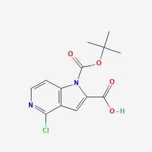 molecular formula C13H13ClN2O4 B15123181 4-chloro-1-[(2-methylpropan-2-yl)oxycarbonyl]pyrrolo[3,2-c]pyridine-2-carboxylic acid 