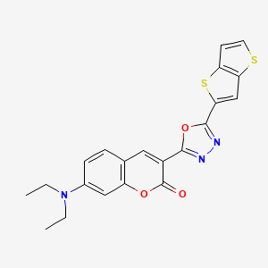 7-(diethylamino)-3-(5-{thieno[3,2-b]thiophen-2-yl}-1,3,4-oxadiazol-2-yl)-2H-chromen-2-one