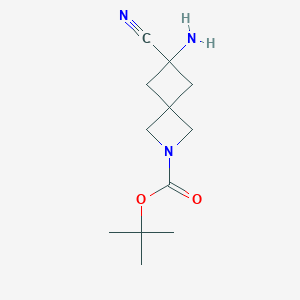 tert-Butyl 6-amino-6-cyano-2-azaspiro[3.3]heptane-2-carboxylate