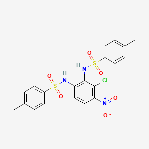 molecular formula C20H18ClN3O6S2 B15123209 N,N'-(3-Chloro-4-nitro-1,2-phenylene)bis(4-methylbenzenesulfonamide) 