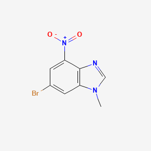 molecular formula C8H6BrN3O2 B15123222 6-bromo-1-methyl-4-nitro-1H-benzimidazole 