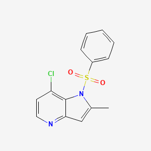 molecular formula C14H11ClN2O2S B15123230 1-Benzenesulfonyl-7-chloro-2-methyl-4-azaindole 