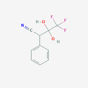 4,4,4-Trifluoro-3,3-dihydroxy-2-phenylbutanenitrile