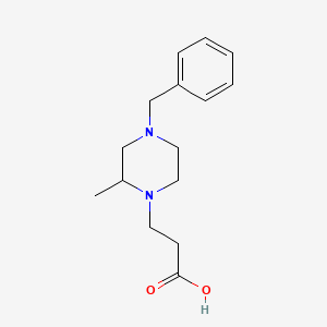 molecular formula C15H22N2O2 B15123249 3-(4-Benzyl-2-methylpiperazin-1-yl)propanoic acid 