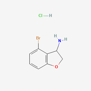 molecular formula C8H9BrClNO B15123305 4-Bromo-2,3-dihydro-benzofuran-3-ylamine hydrochloride 