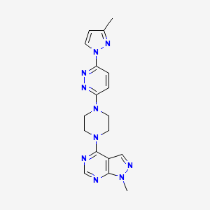 molecular formula C18H20N10 B15123336 3-(3-methyl-1H-pyrazol-1-yl)-6-(4-{1-methyl-1H-pyrazolo[3,4-d]pyrimidin-4-yl}piperazin-1-yl)pyridazine 