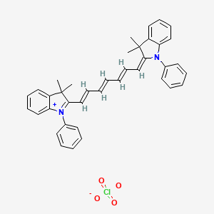 molecular formula C39H37ClN2O4 B15123382 (2E)-2-[(2E,4E,6E)-7-(3,3-dimethyl-1-phenylindol-1-ium-2-yl)hepta-2,4,6-trienylidene]-3,3-dimethyl-1-phenylindole;perchlorate 