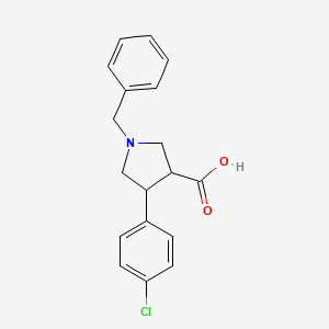 molecular formula C18H18ClNO2 B15123387 1-benzyl-4-(4-chlorophenyl)pyrrolidine-3-carboxylic Acid 