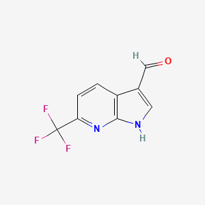 molecular formula C9H5F3N2O B15123392 6-(trifluoromethyl)-1H-pyrrolo[2,3-b]pyridine-3-carbaldehyde CAS No. 1190320-89-8