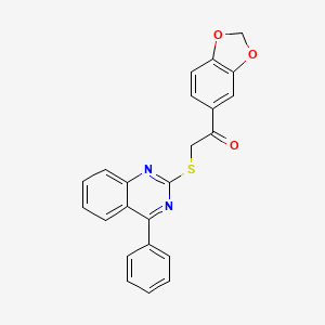 1-(1,3-Benzodioxol-5-yl)-2-[(4-phenylquinazolin-2-yl)sulfanyl]ethanone