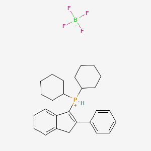 molecular formula C27H34BF4P B15123410 (2-Phenylinden-3-yl)dicyclohexylphosphonium BF4 