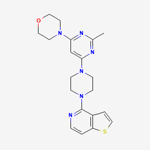 molecular formula C20H24N6OS B15123411 4-[2-Methyl-6-(4-{thieno[3,2-c]pyridin-4-yl}piperazin-1-yl)pyrimidin-4-yl]morpholine 