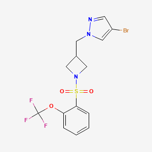 4-bromo-1-({1-[2-(trifluoromethoxy)benzenesulfonyl]azetidin-3-yl}methyl)-1H-pyrazole