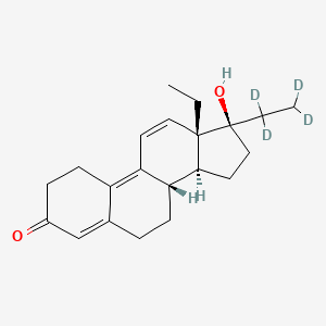 molecular formula C21H28O2 B1512342 (8S,13S,14S,17S)-13-Ethyl-17-hydroxy-17-(1,1,2,2-tetradeuterioethyl)-1,2,6,7,8,14,15,16-octahydrocyclopenta[a]phenanthren-3-one CAS No. 856893-82-8