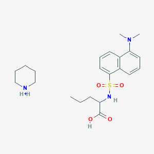 molecular formula C22H34N3O4S+ B1512343 2-[[5-(Dimethylamino)naphthalen-1-yl]sulfonylamino]pentanoic acid;piperidin-1-ium 