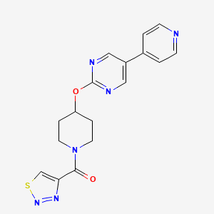 5-(Pyridin-4-yl)-2-{[1-(1,2,3-thiadiazole-4-carbonyl)piperidin-4-yl]oxy}pyrimidine